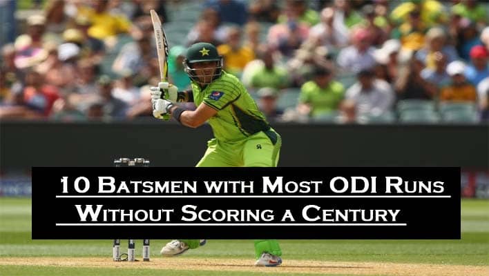 10 Batsmen with Most ODI Runs Without Scoring a Century