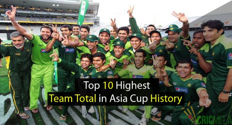 Top 10 Highest Team Total in Asia Cup History