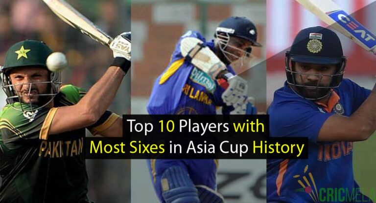 Top 10 Players with Most Sixes in Asia Cup History