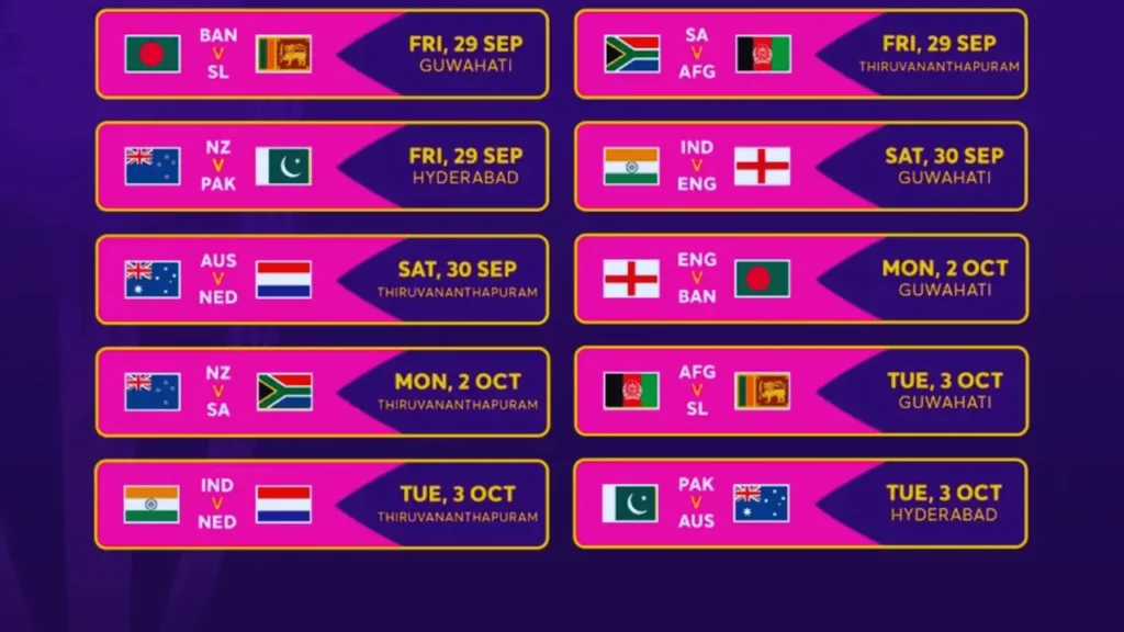 ICC Cricket World Cup Warm-Up Matches 2023 Live Telecast TV Channels